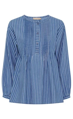 Online Bluse - Eulalie - Medium Blue Bluser