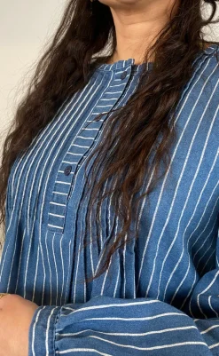 Online Bluse - Eulalie - Medium Blue Bluser