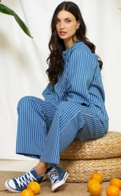 Online Bluse - Eulalie - Medium Blue Bluser