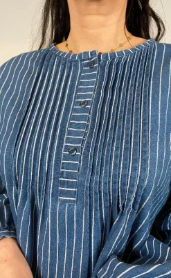 Online Bluse - Eulalie - Medium Blue Bluser