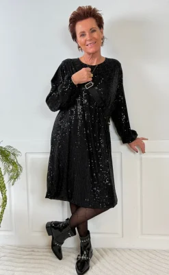 Kjole - Beline - Black Solid Kjoler