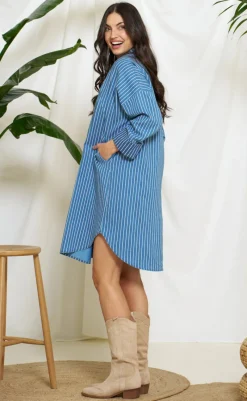 Kjole - Eglantine - Medium Blue Kjoler