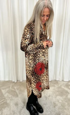 Kjole - Eloise Dress - Moro Red Flower Kjoler