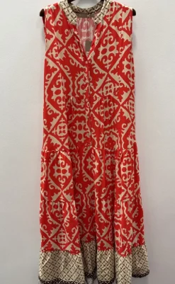 Clearance Kjole - Lucie - Red/Beige Kjoler