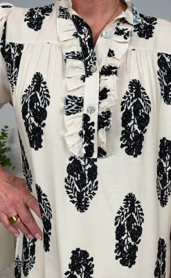 Outlet Kjole - Naomi - Beige/Black Kjoler