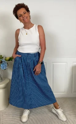 Online Nederdel - Emeline - Medium Blue Nederdele