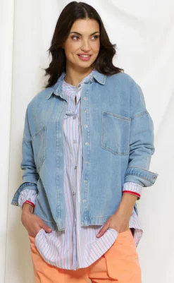 Online Skjorte - Ivana - Blue Denim Skjorter