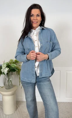 Online Skjorte - Ivana - Blue Denim Skjorter