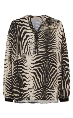 New Skjorte - Veronique - Nero Zebra Skjorter