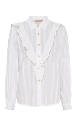 Online Skjorte - Laurette - White/Beige Skjorter