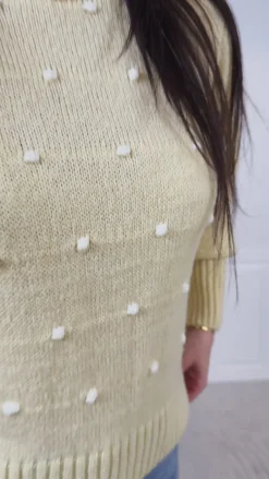 Strik - Alisee - Yellow/Bianco Striktrøjer & Sweat