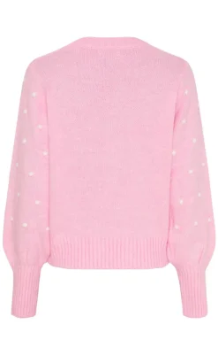 Strik - Alisee - Pink/Bianco Striktrøjer & Sweat