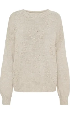 Hot Strik - Aurorette - Beige Melange Striktrøjer & Sweat