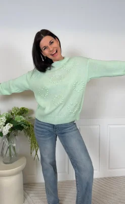 Hot Strik - Aurorette - Menta Striktrøjer & Sweat