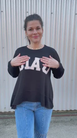 Sweatshirt - Charline - Black Striktrøjer & Sweat