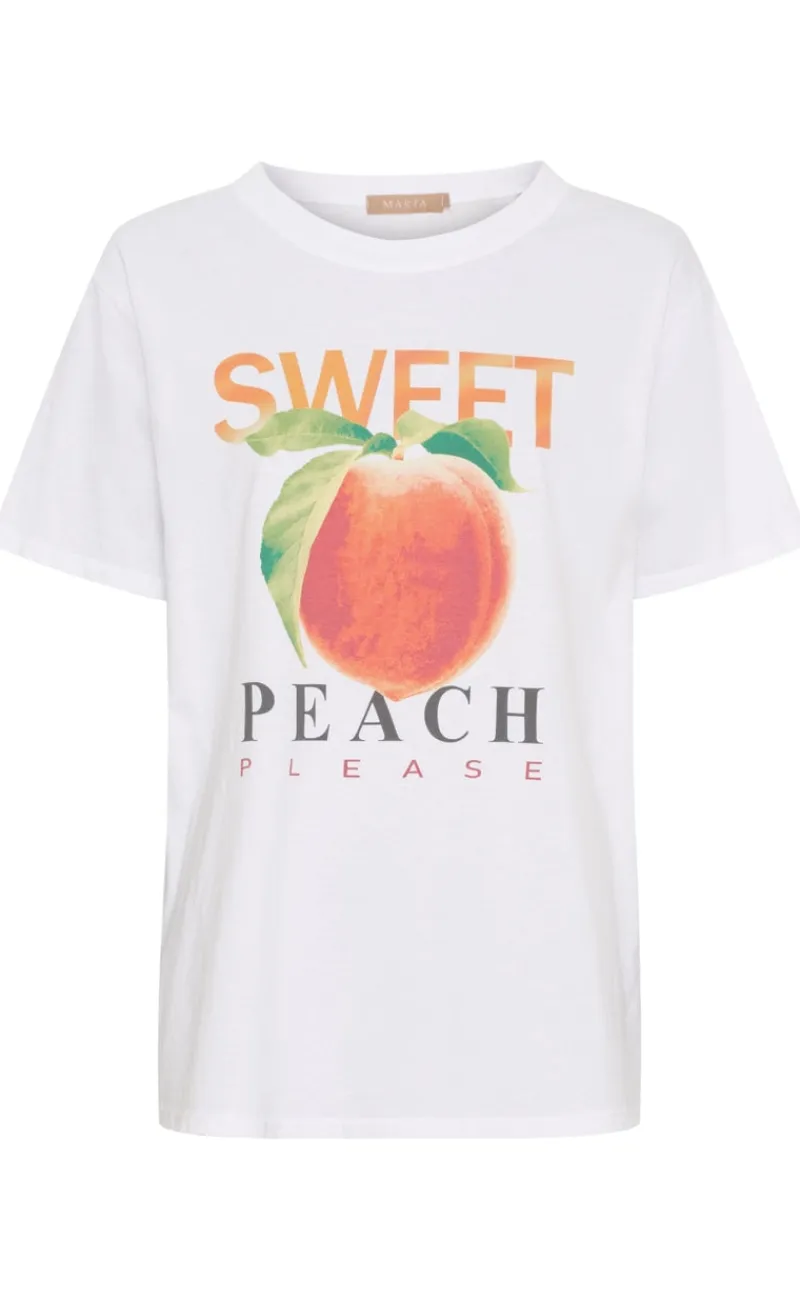 New T-shirt - Inge - White Peach T-shirts & Toppe