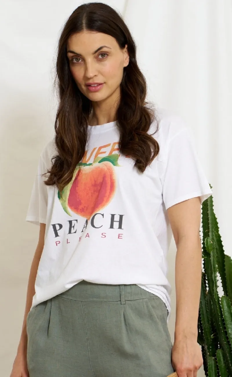New T-shirt - Inge - White Peach T-shirts & Toppe