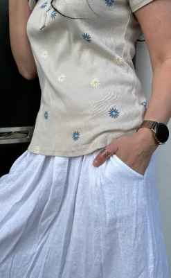 Clearance T-Shirt - Cecilie - Beige T-shirts & Toppe