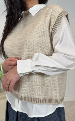 Discount Vest - Antonine - Beige/LightCamel Veste