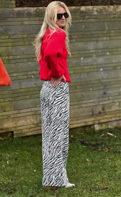 Outlet Jeans - Adanna Zebra - Black Bukser & Jeans