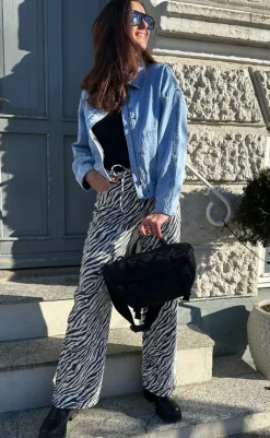 Outlet Jeans - Adanna Zebra - Black Bukser & Jeans