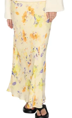 New Nederdel - Gebry Satin - Pastel Yellow Nederdele