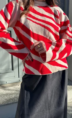 Online Striktrøje - Dania - Fiery Red Striktrøjer & Sweat