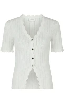 Online Bluse - Larifa Stitch - White Bluser