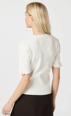 Online Bluse - Larifa Stitch - White Bluser