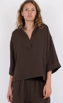 Online Bluse - Luma - Brown Bluser