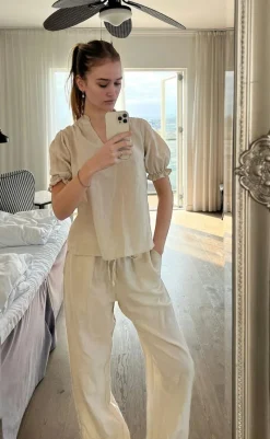 New Bluse - Odesa Linen - Sand Bluser