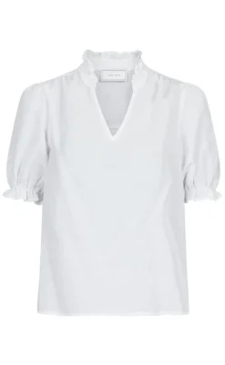 Outlet Bluse - Odesa Linen - White Bluser