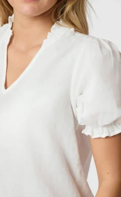 Outlet Bluse - Odesa Linen - White Bluser