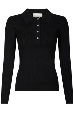 Online Bluse - Panama Knit - Black Bluser