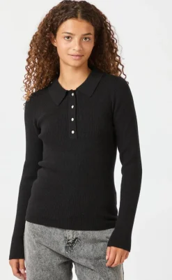 Online Bluse - Panama Knit - Black Bluser