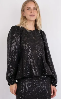 Sale Bluse - Rizzo Sequins - Black Bluser