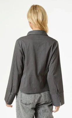 Discount Bluse - Rosa Pinstripe - Grey Bluser