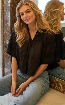 Discount Bluse - Siama S Voile - Black Bluser