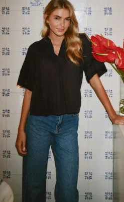 Discount Bluse - Siama S Voile - Black Bluser