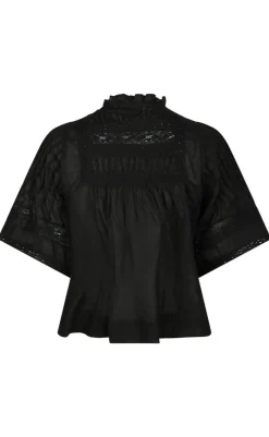 Discount Bluse - Siama S Voile - Black Bluser