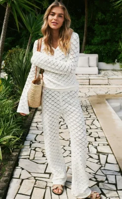 Discount Bukser - Rizzy Chrochet - Off White Bukser & Jeans