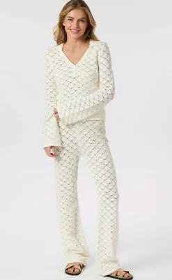 Discount Bukser - Rizzy Chrochet - Off White Bukser & Jeans