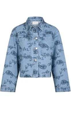 Sale Jakke - Emilia Embrodiery - Blue Jakker & Frakker|Alt Overtøj