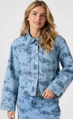 Sale Jakke - Emilia Embrodiery - Blue Jakker & Frakker|Alt Overtøj