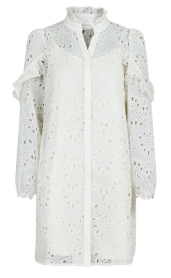 Outlet Kjole - Abby Embroidery - Ivory Kjoler