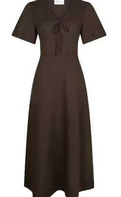 Clearance Kjole - Ilsie Linen - Dark Brown Kjoler