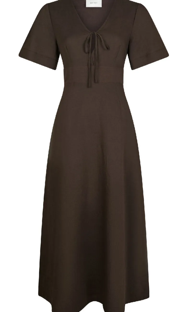 Clearance Kjole - Ilsie Linen - Dark Brown Kjoler