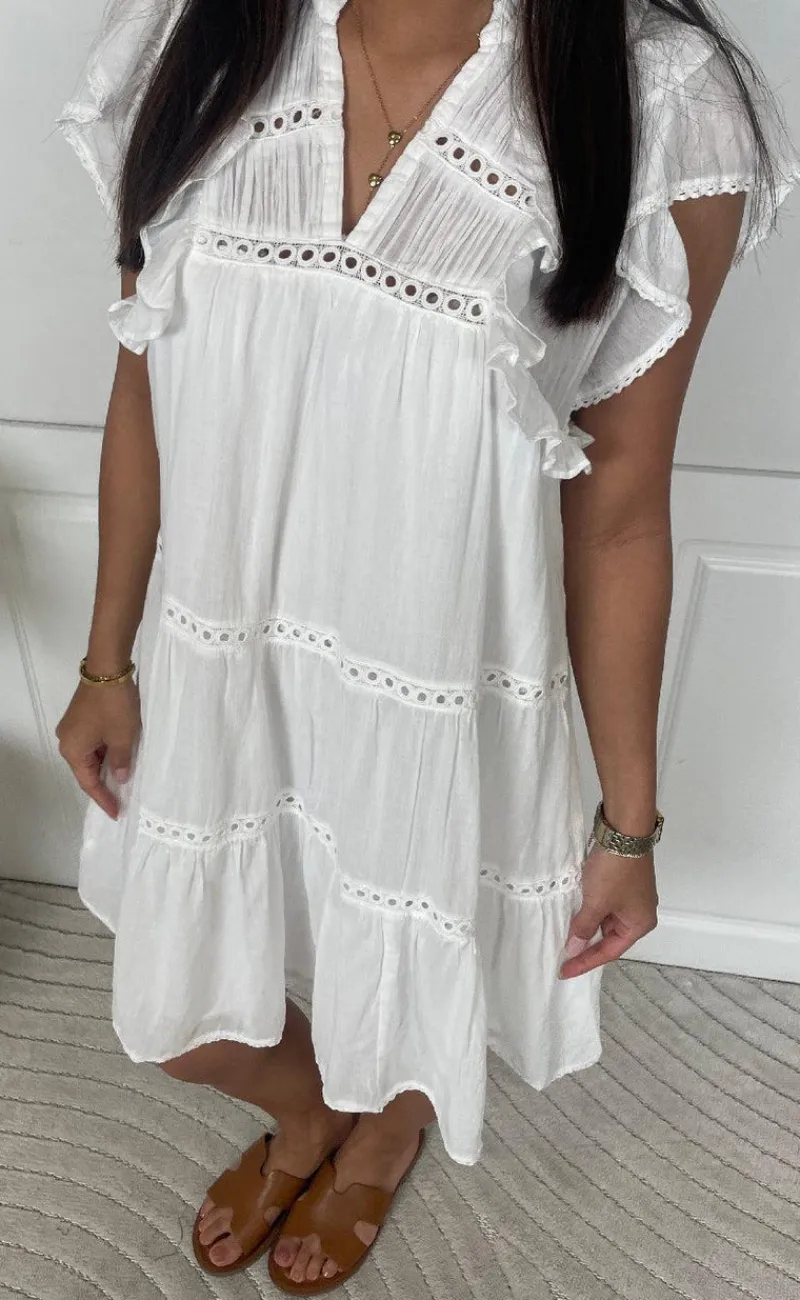 Discount Kjole - Jamma S Voile - White Kjoler