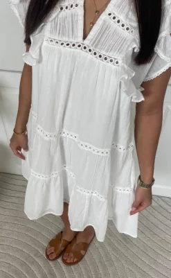 Discount Kjole - Jamma S Voile - White Kjoler