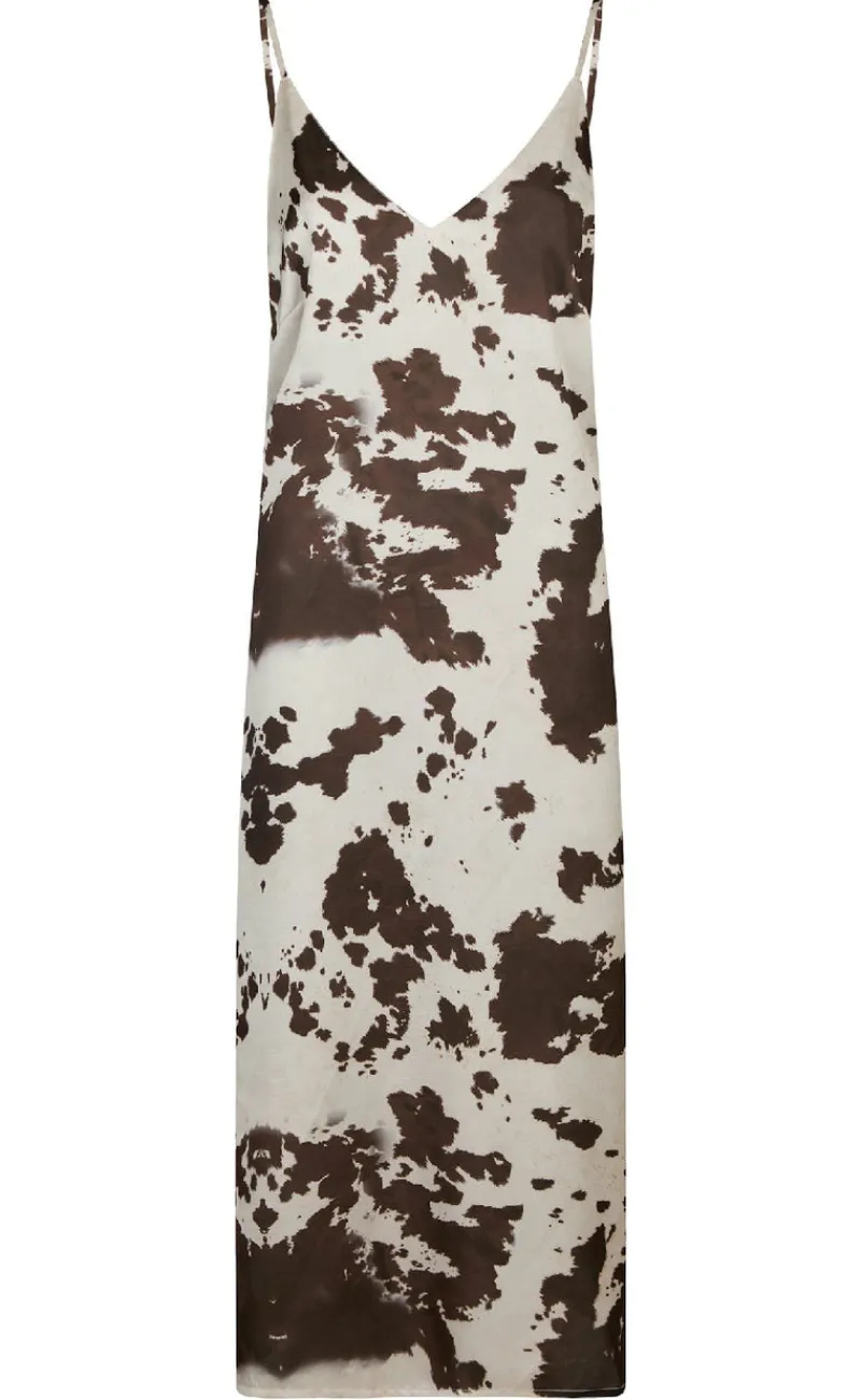 Outlet Kjole - Kamran Cow Print - Brown Kjoler